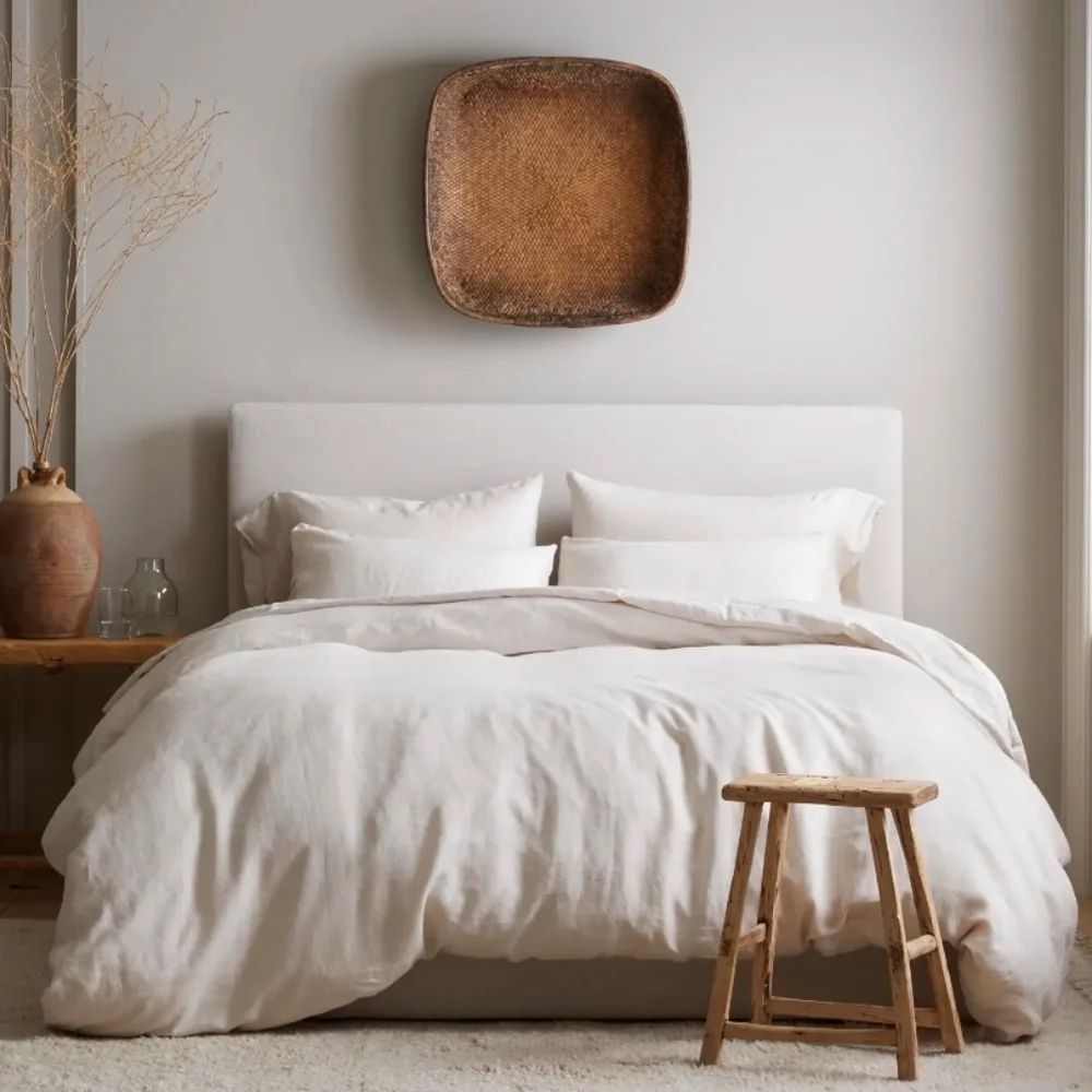 Quince European Linen Duvet Cover Set - King/Cali King - Sand